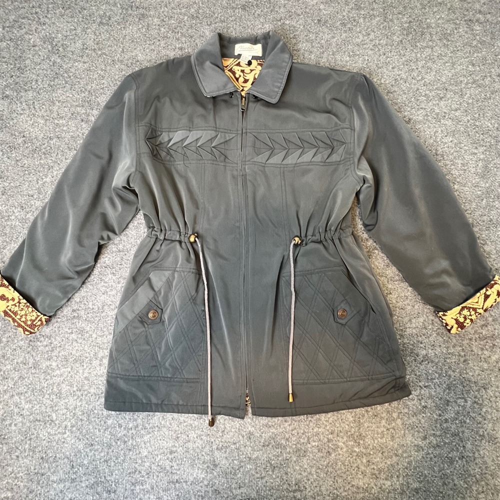 VIntage 80's Quilted Jacket Womens‎ Hong Kong Zip Hanour Benard